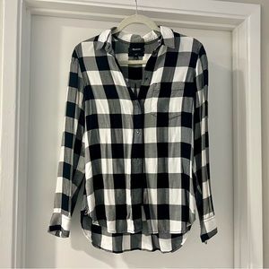 Madewell plaid button down, size S